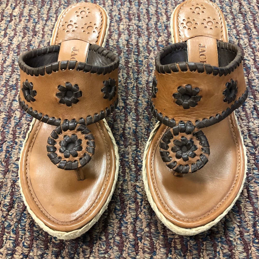 Jack Rogers Brown Wedge Size 6.5